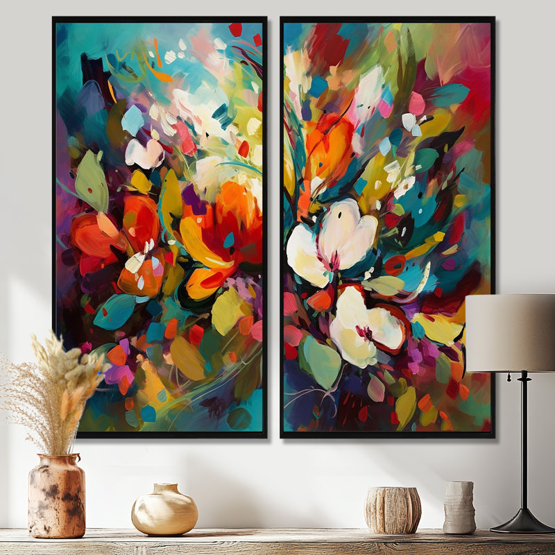 Thiele - art mural rouge, 20" H x 24" W, Black, Impression encadrée flottante