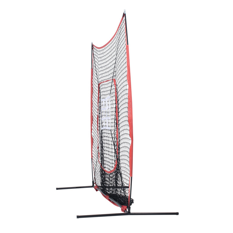 Filet d'entraînement de baseball portatif 7 pi x 7 pi avec té et cible - filet de sécurité tout-en-un pour l'entraînement au lancer, au lancer et à la capture