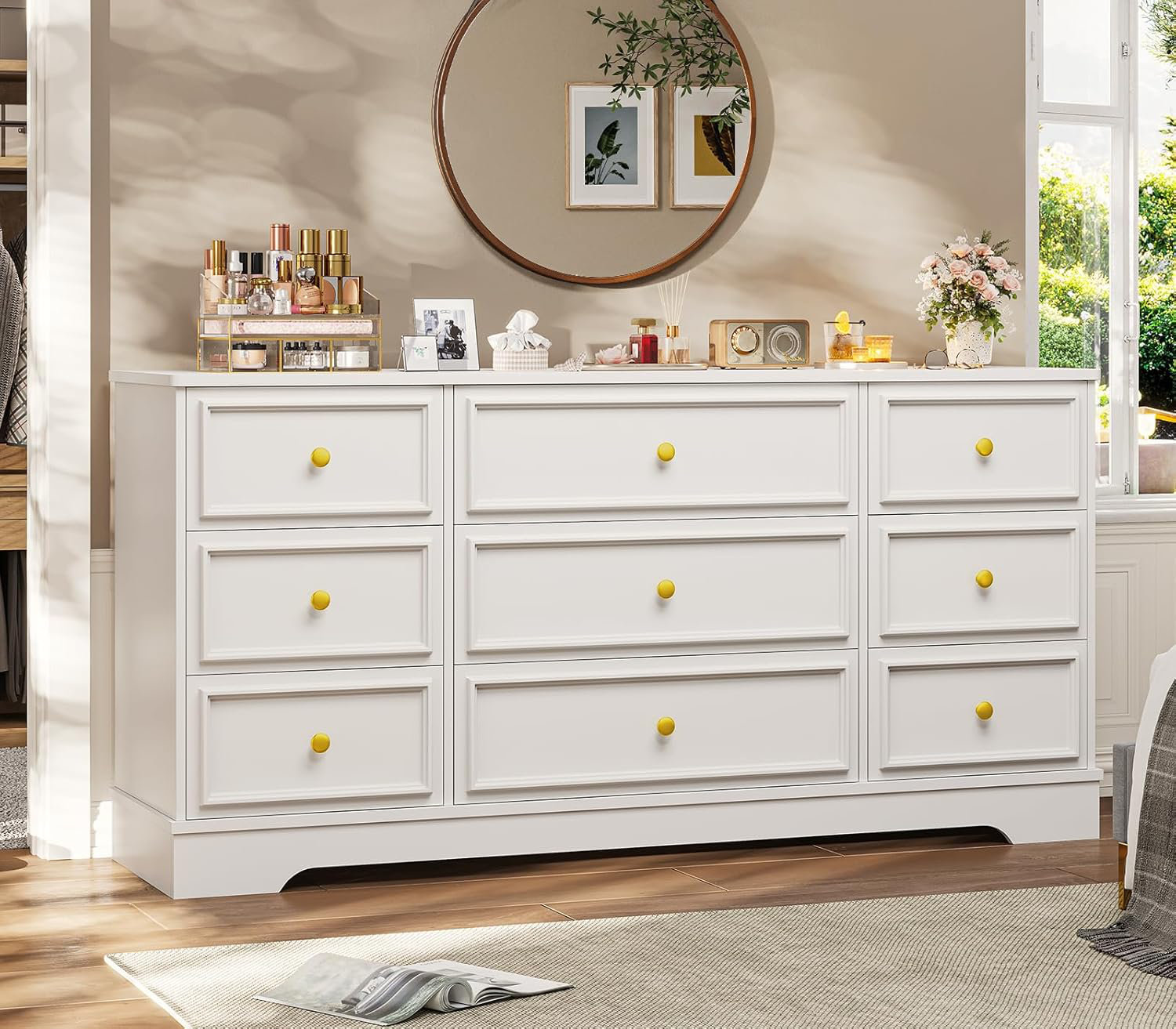 Latitude Run® Large Dresser With 9 Drawers For Bedroom, 61.4