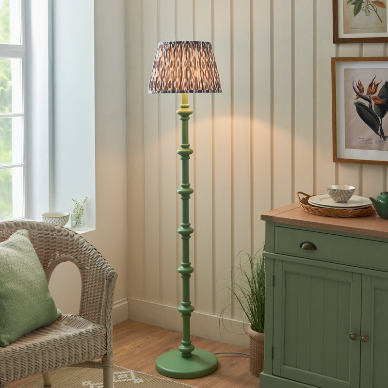 Carnaby 158cm Traditional Floor Lamp, Green, Grey/White
