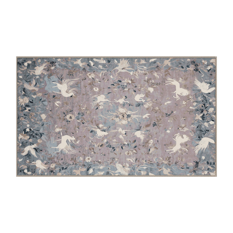 Machine Washable Beige Area Rug, Rectangle 5' x 7'
