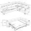 Canapé-lit, canapé-lit gigogne 2 en 1, canapé-lit 6 places, canapé-lit modulaire en forme de L, canapé à rivets, grand canapé-lit combiné de 104 po dans le salon, gris foncé