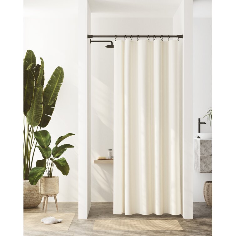 Jarmon Solid Color Recycled Cotton Shower Curtain Liner
