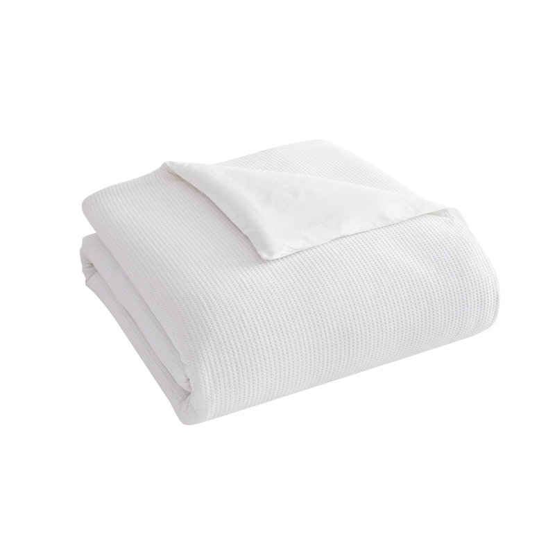 Couette en coton gaufré 3 pièces , Housse de couette grand + 2 grandes taies décorat, Blanc