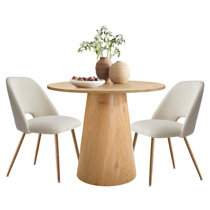 Caetano 2 - Person Pedestal Dining Set, Beige