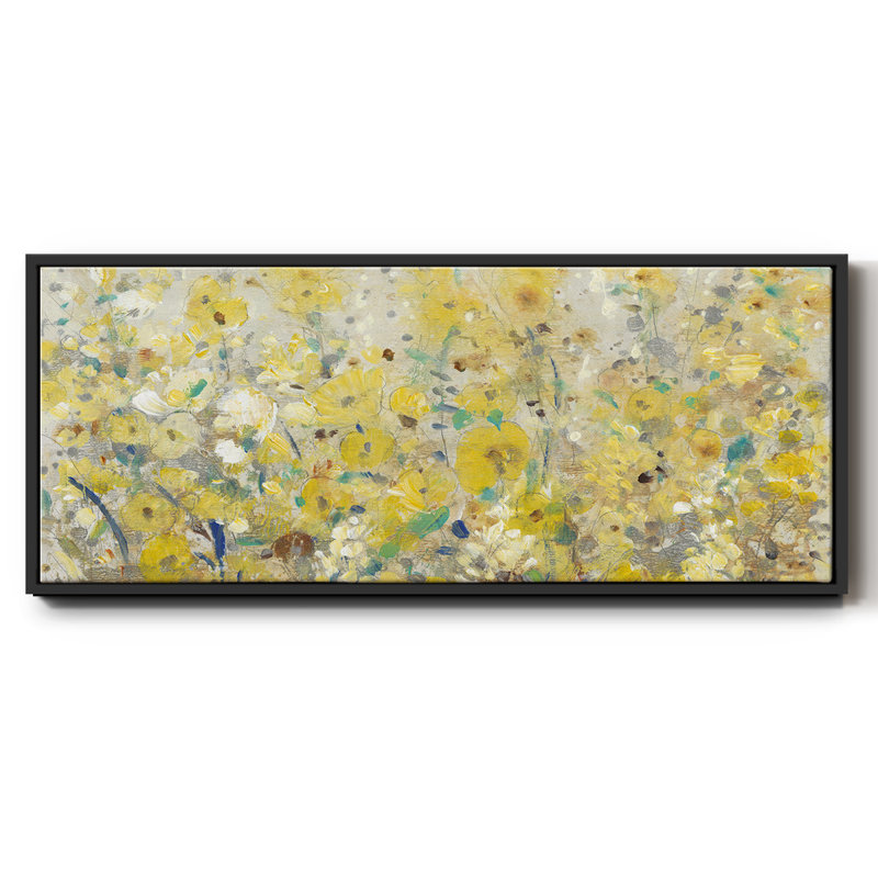 Cheerful Garden I- Framed Canvas, 20" H x 50" W