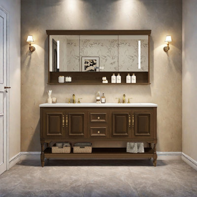 American country style rest room bathroom cabinet