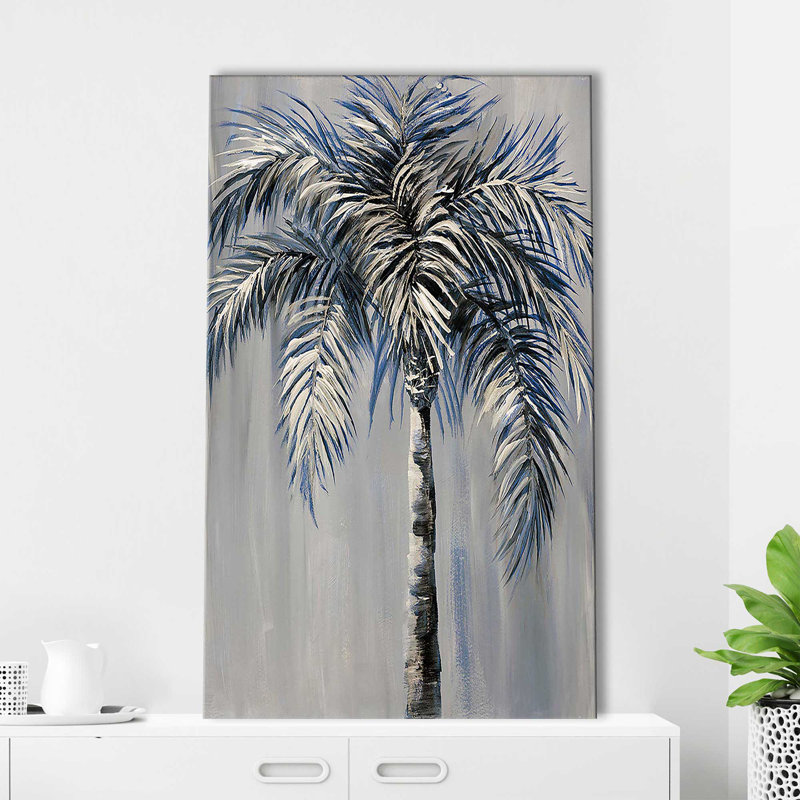 «Palm Magic Evening I» par Nan - Peinture, Toile tendue, H 60 po x l 36 po x P 1,5 po