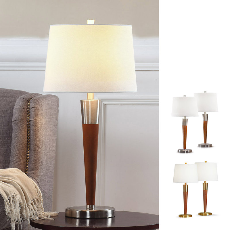 Vanover Table Lamp, Brushed Brass/Walnut