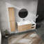 Meuble-lavabo mural de 48 po avec lavabo et armoire latérale de 48 po offrant beaucoup de rangement et une conception élégante.