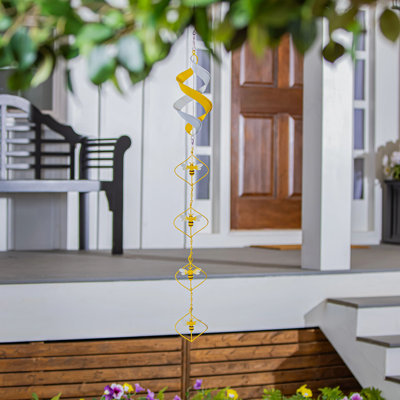 Metal Bee Wind Twirler 41in