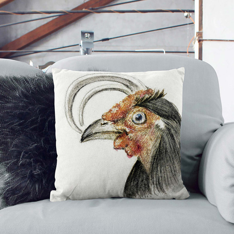 Square Throw Cushion, Black, 55cm H x 55cm W x 20cm D