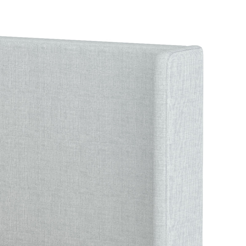 Lit plateforme capitonné avec rangement, Très grand, Gris