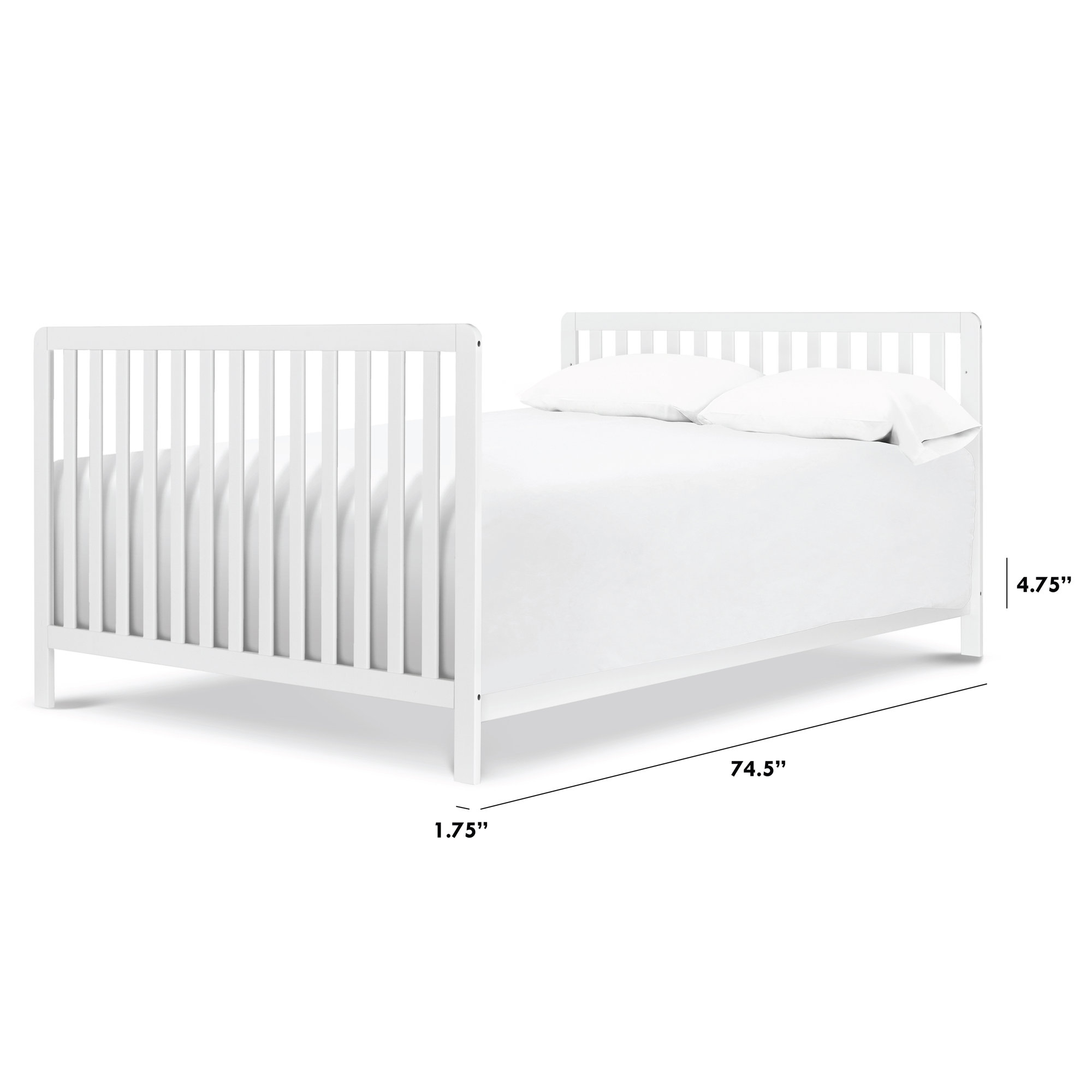 Full Bed Rails, White