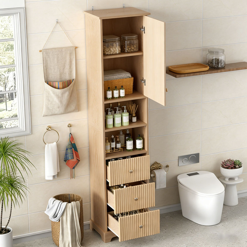 Armoire de salle de bain autoportante de 67,7 po de hauteur