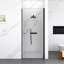 Porte de douche pivotante sans cadre de 30 po x H 72 po en noir mat avec verre trempé épais de 1/4 po (6 mm)
