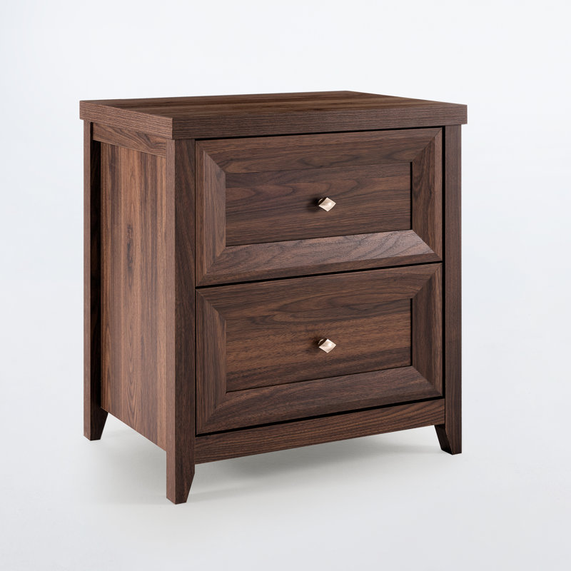 58cm W Manufactured Wood Bedside Table, Mahogany Brown