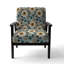 Motif floral ivoire et turquoise de style bord de mer - fauteuil rembourré de style campagnard, chaise d'appoint rustique à motif floral