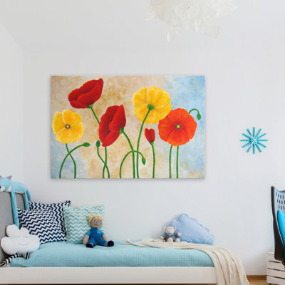 Poppies 1 Piece Wrapped Canvas Painting
