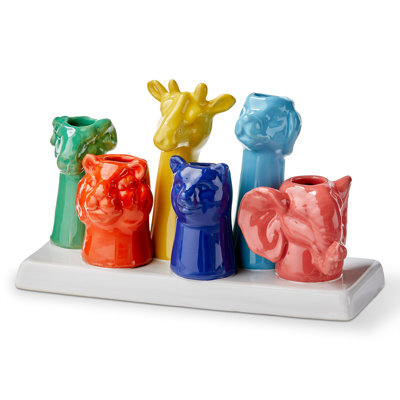 Eclectic Fun Animal Stoneware Vase