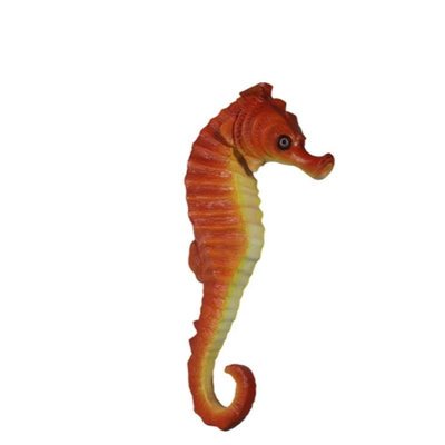 Small Red Seahorse Statue