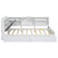 Lit plateforme en bois avec tête de lit, tablettes et 2 tiroirs-994953698