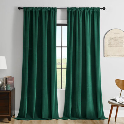 Dark Green Velvet Curtains