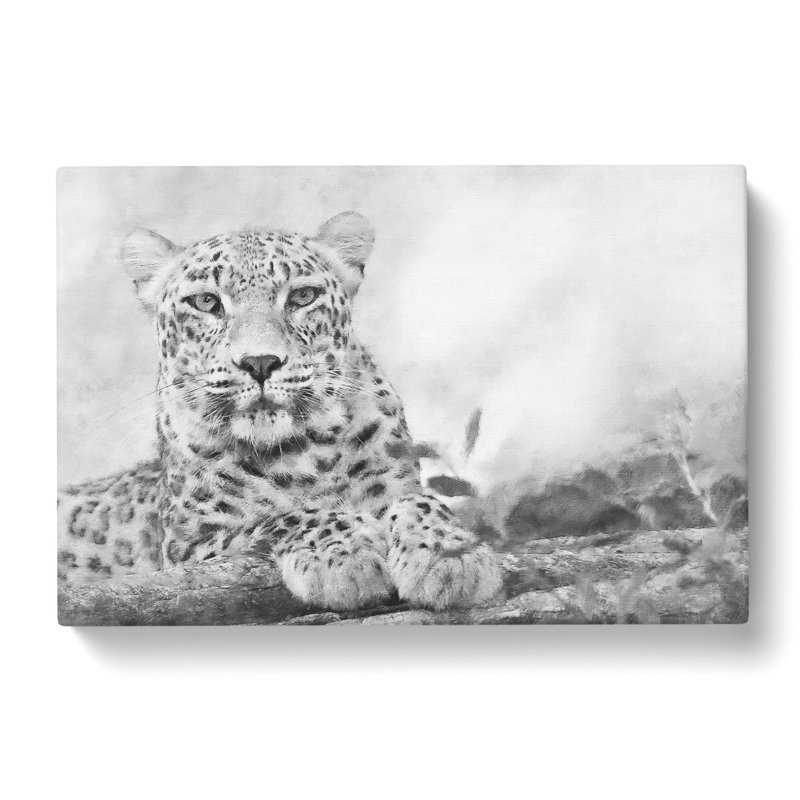 Leopard Resting Painting - Wrapped Canvas, 40cm H x 60cm W x 3cm D