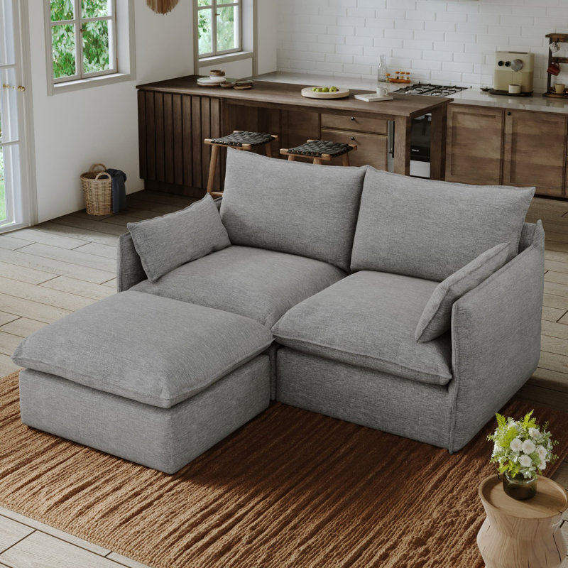 L shape sofa water proof sofa down filled modular, 3, Dark Gray