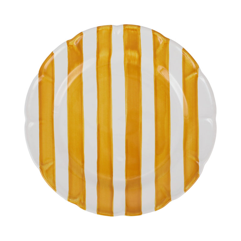 Amalfitana Stripe Dinner Plate, Yellow