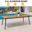 Ensemble repas pour 6 personnes en aluminium avec chaises empilables et trou pour parasol-1645797305