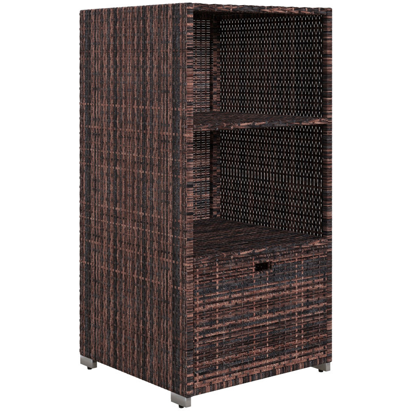 Armoire de rangement en rotin 114,1 gallons Outsunny en brun