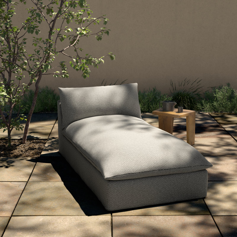 Grant Outdoor Chaise Lounge, Ash