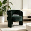 Chaises d'appoint modernes, chaise compacte en tissu vert à dossier creux pour la maison