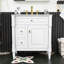 Meuble-lavabo avec lavabo en céramique, tablette réglable, 3 tiroirs et armoire de rangement-1151118355-1151118359