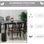 6 tables de patio, rectangulaires, pieds en aluminium, noir imperméable, pour le jardin Tempting Time