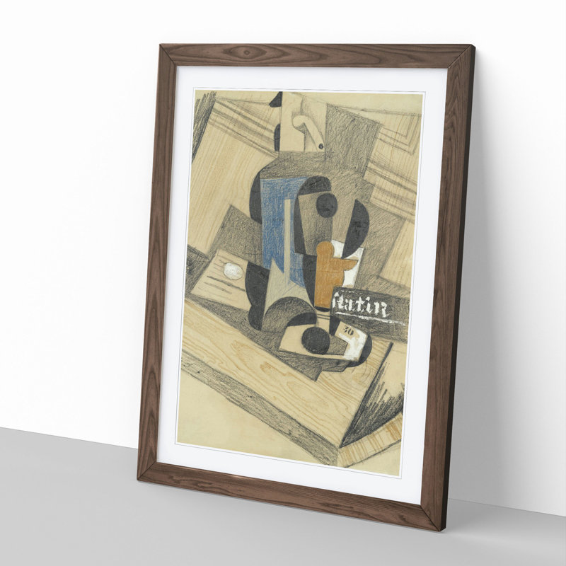 Siphon and Glass by Juan Gris - Framed Print, 36cm H x 27cm W x 2cm D, Walnut Framed