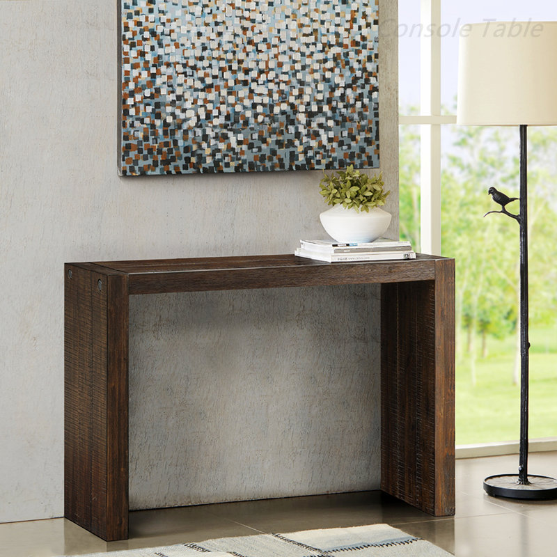 Console Kasadie, table d'entrée, table de couloir avec cadre en bois, Brun, H 36 po x l 64 po x P 15 po