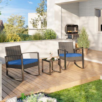 Chemin 2 - Person Outdoor Seating Group with Cushions by Ebern Designs