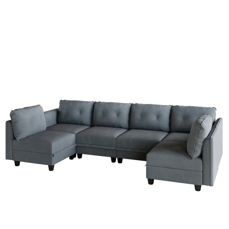 Zendajas 6 - Piece Modular U-Shape Sectional Sofa with Storage