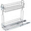 Organisateur de cuisine robuste à 2 niveaux escamotable - Support à épices coulissant chromé pour armoires sans cadre - Glissières à roulement à billes silencieuses - Convient aux bouteilles et aux pots - 5,7 pouces de large
