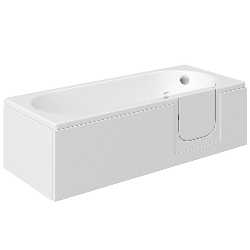 Paulin 1700mm x 700mm Soaking Acrylic Bathtub, Right