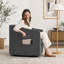 Fauteuil inclinable ergonomique avec revêtement en chenille et repose-pieds - conception confortable en tonneau avec poche de rangement latérale-1725406766