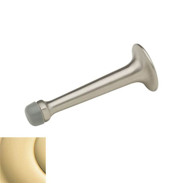 Wall Bumper Brass Baseboard Stop, Unlacquered Brass