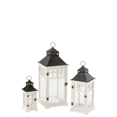 Cozy 3 Piece Wood Tabletop Lantern Set