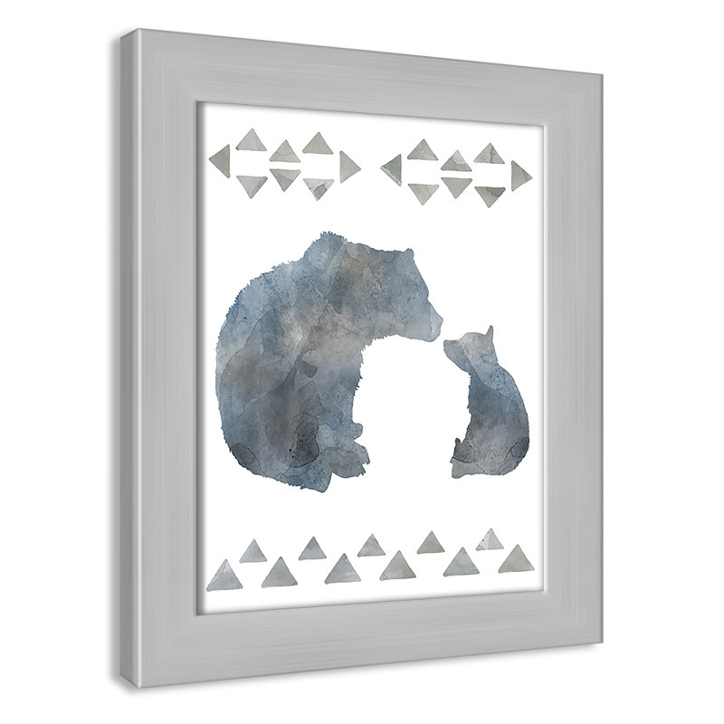 «Little Man Cave Bears», art encadré, H 10 po x l 8 po x P 0,63 po, Cadre argenté