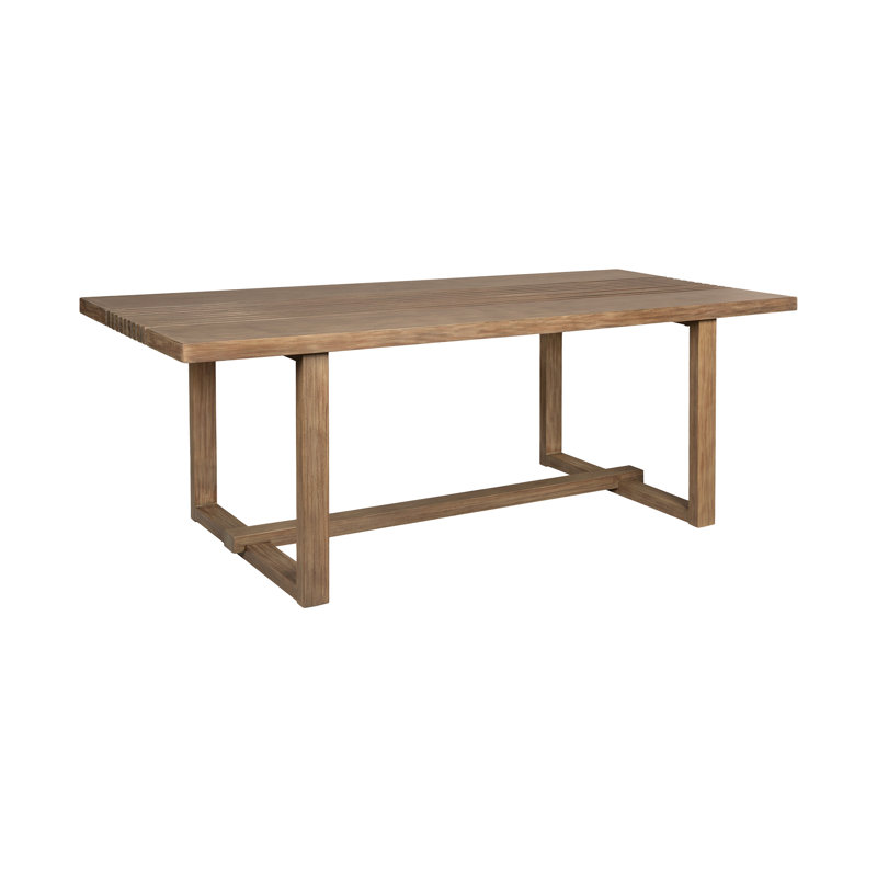 Aerilyn 4 - Person Wood Patio Dining Set with Rectangular Table , Cushions Included, Taupe Performance, Light Brown