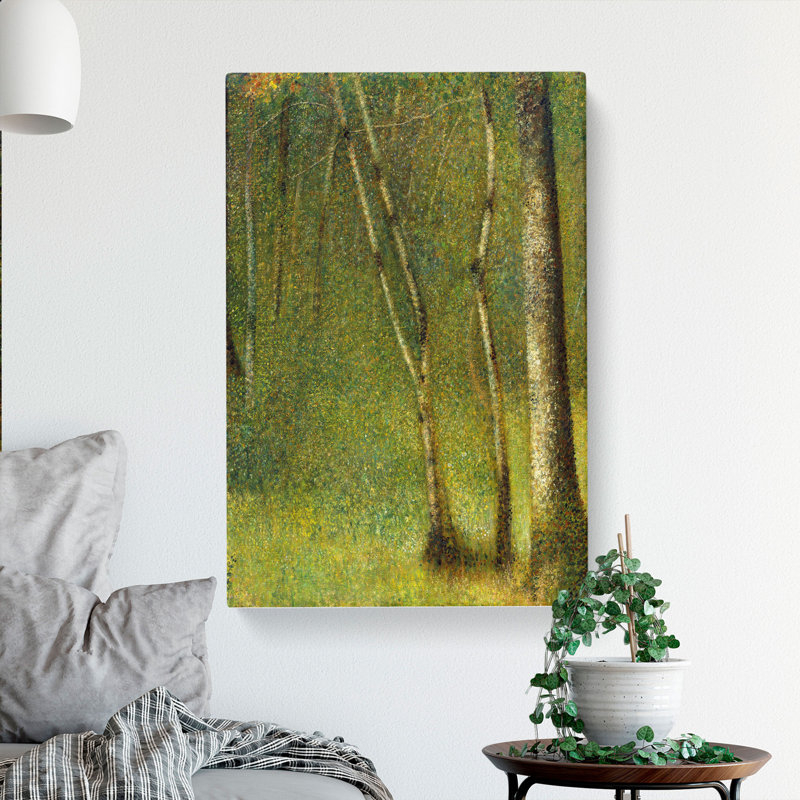 CAN4048CAN The Forest At Pontaubert by Georges Seurat - Wrapped Canvas Painting, 50cm H x 35cm W x 3cm D