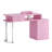 Manicure Nail Table For Nail Tech With Visible Display Desktop, Nail Workstation With Dust Collector, Wrist Cushion And 4 Large Drawers, Pink