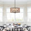 Lustre tambour en rotin tissé à la main à 4 lumières de 20 po de style bougie